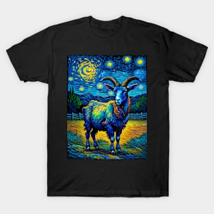 Goat in starry night T-Shirt